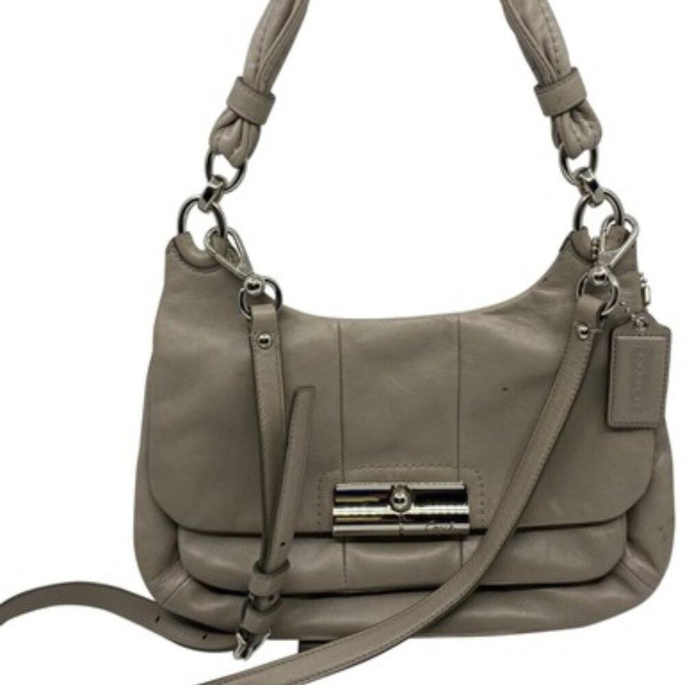 Coach Medium Gray Leather Crossbody Bag/Handbag